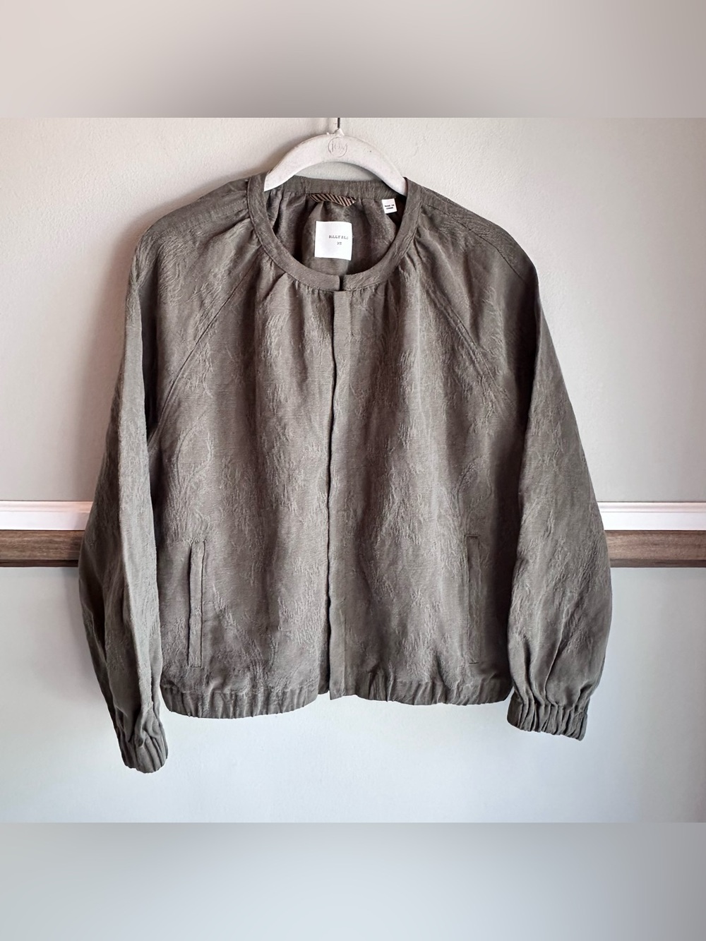 Billy Reid Jacquard Bomber Jacket Army Green